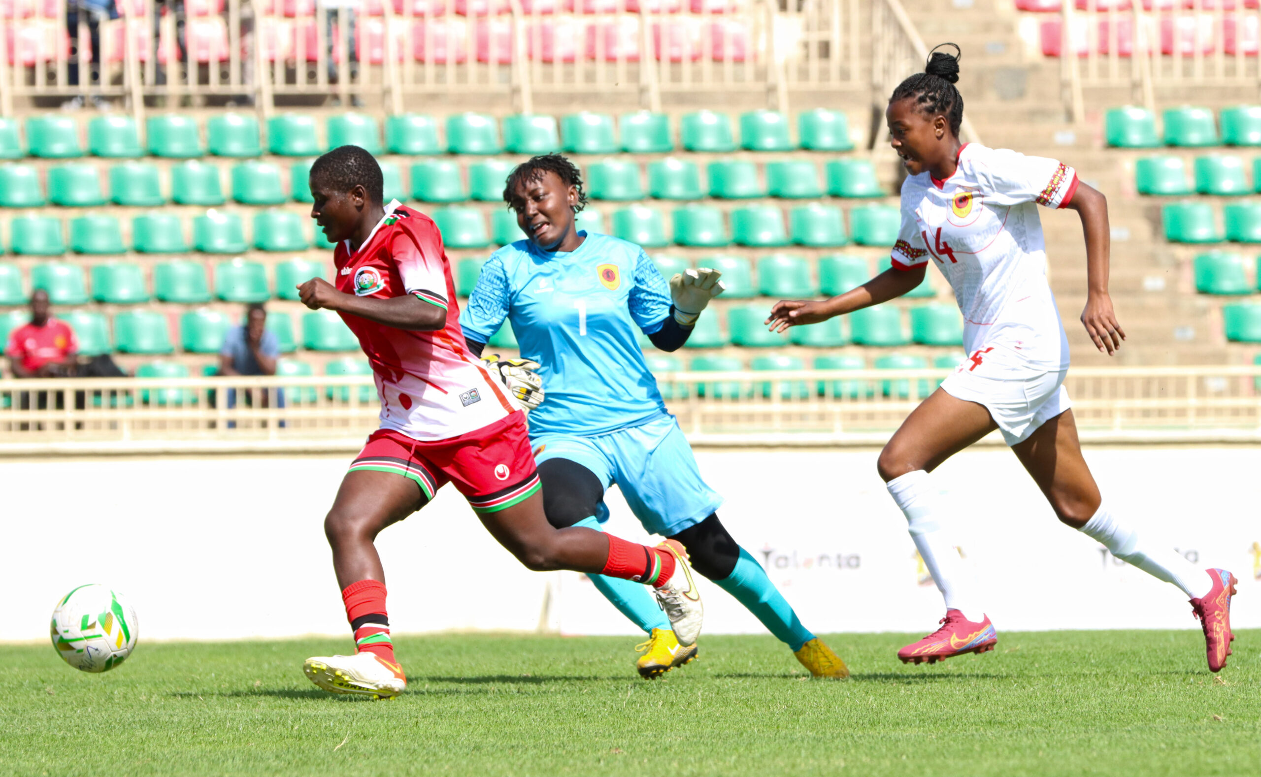 Charity Midewa in action against Angola