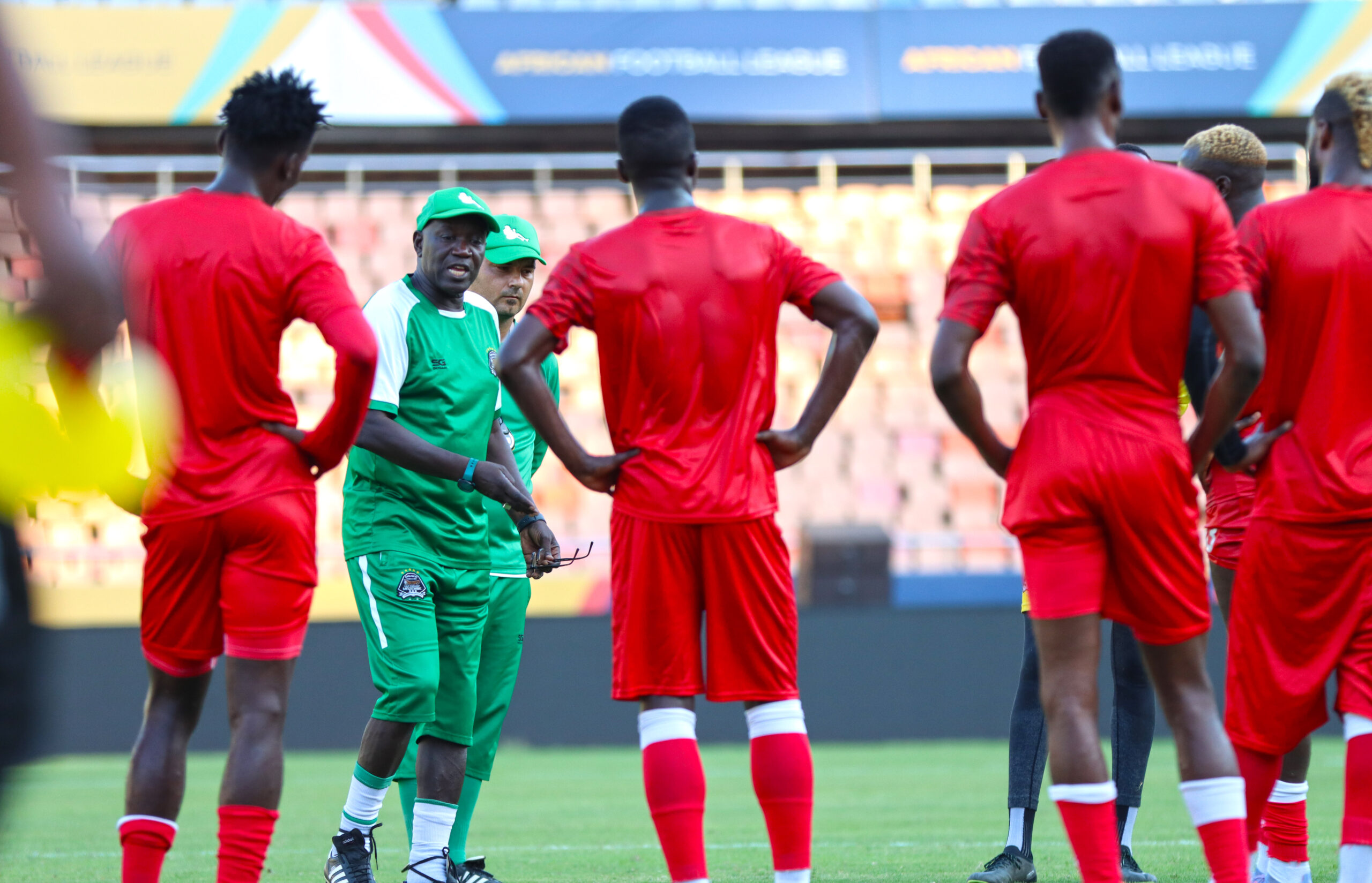 TP Mazembe head coach Lamine Ndiaye during a training session in Dar es Salaam