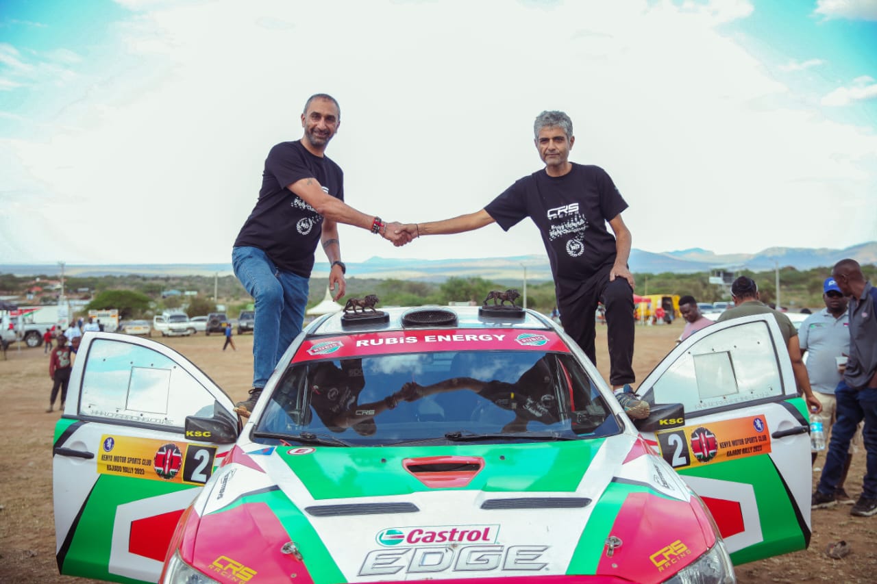 Jasmeet and Ravi Chana celebrate after winning the national KNRC title