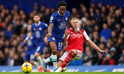 Raheem Sterling will look to create problems for the Arsenal defence Photo The Independent