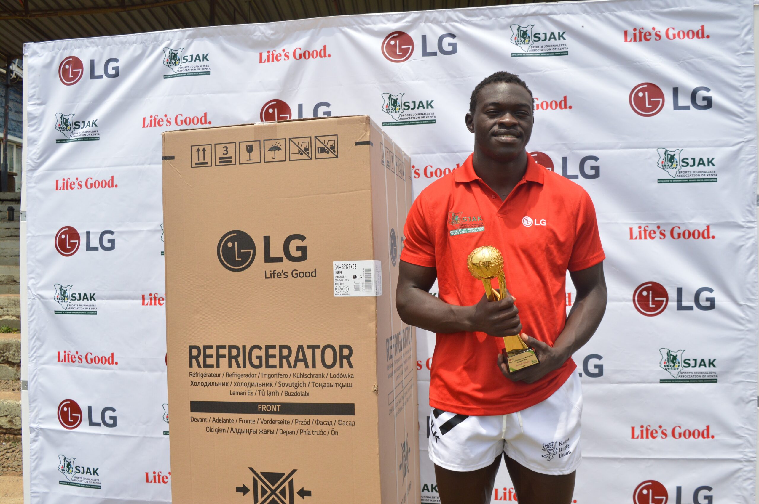 Sports personality of the month Patrick Odongo at RFUEA grounds