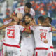 Wydad Athletic Club players celebrate their win over Enyimba. PHOTO/Wydad