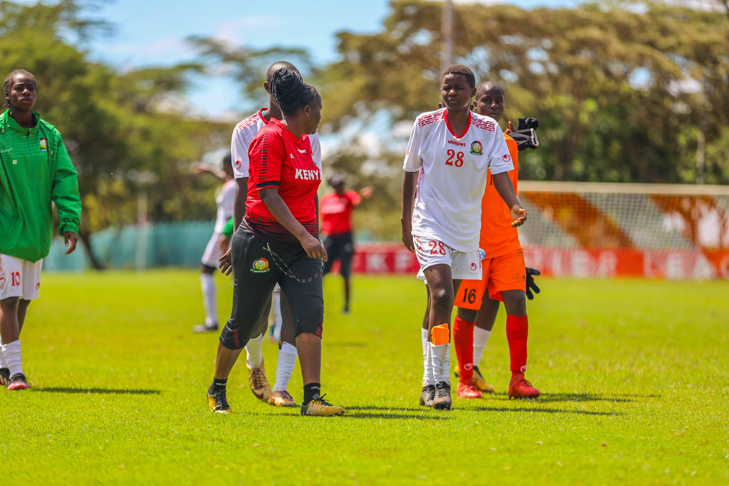 The Rising Starlets during a training session at Kasarani.