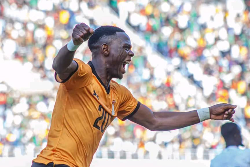 Patson Daka celebrates one of his two goals. PHOTO/FAZ 