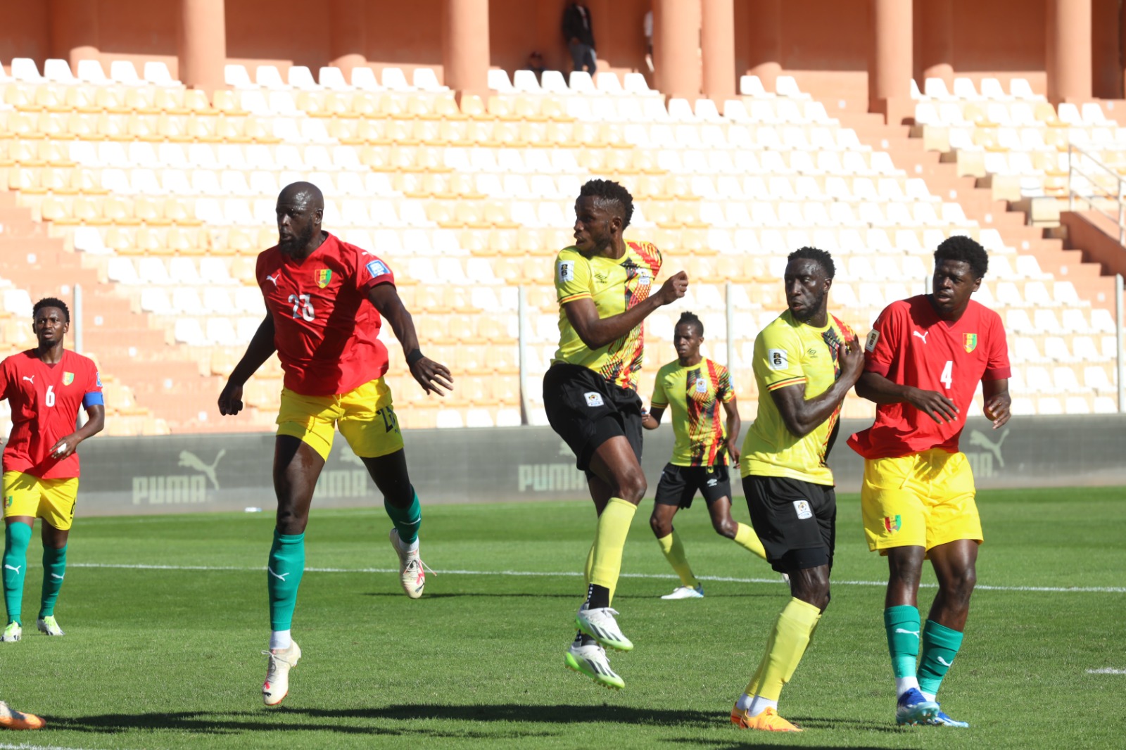 Action between Uganda and Guinea. PHOTO/FUFA