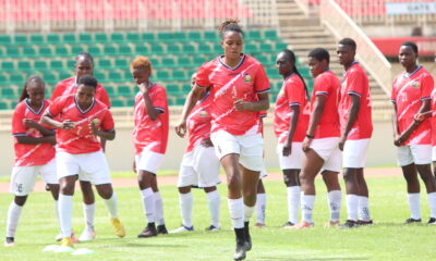 Harambee Starlets during a training session at Nyayo Stadium.
