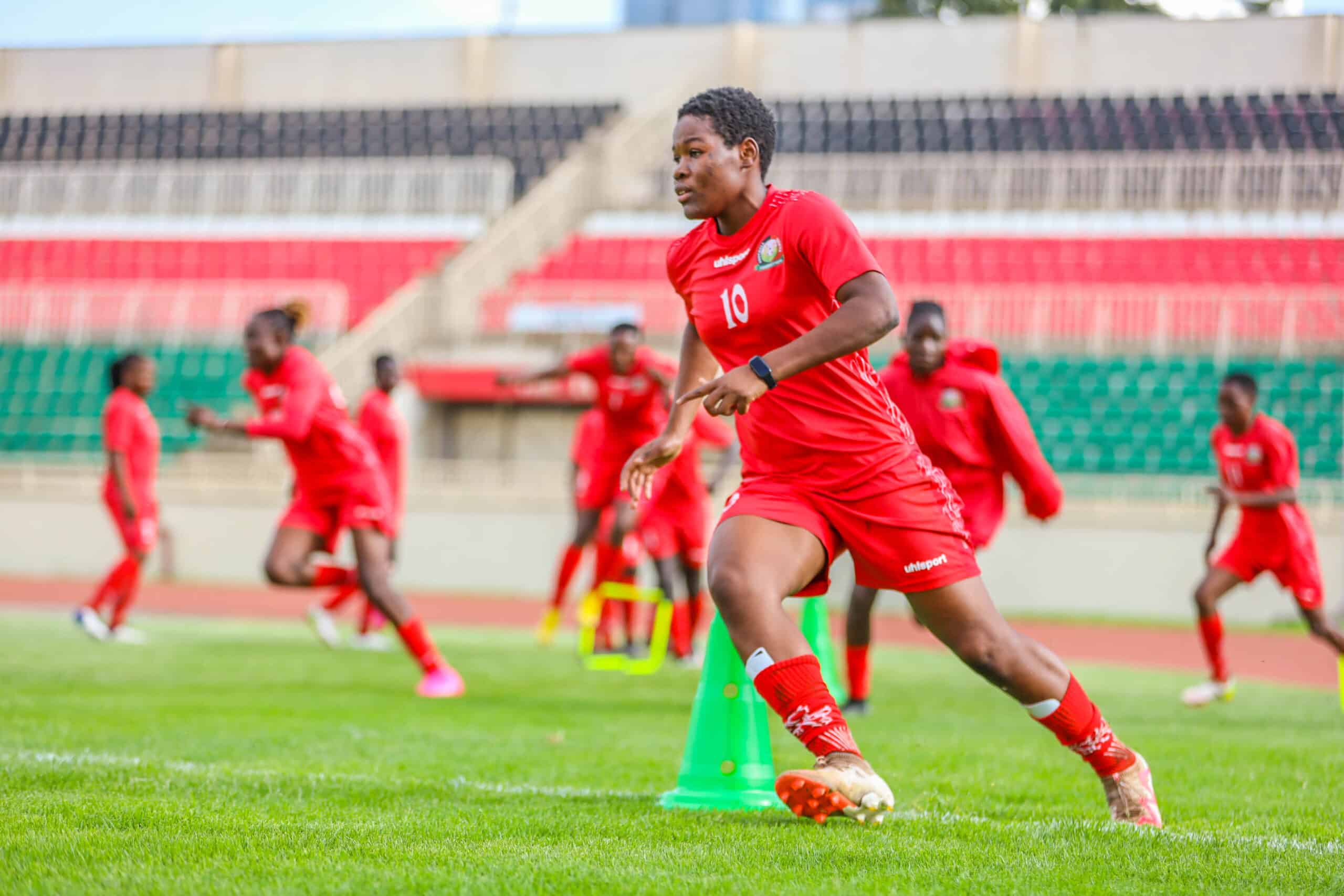 Harambee Starlets striker Marjolene Nekesa during a training session