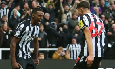 Newcastle players celebrate after they beat Chelsea 4 1 Photo Football365