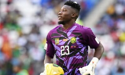 Andre Onana in a past match for Cameroon. PHOTO/Courtesy