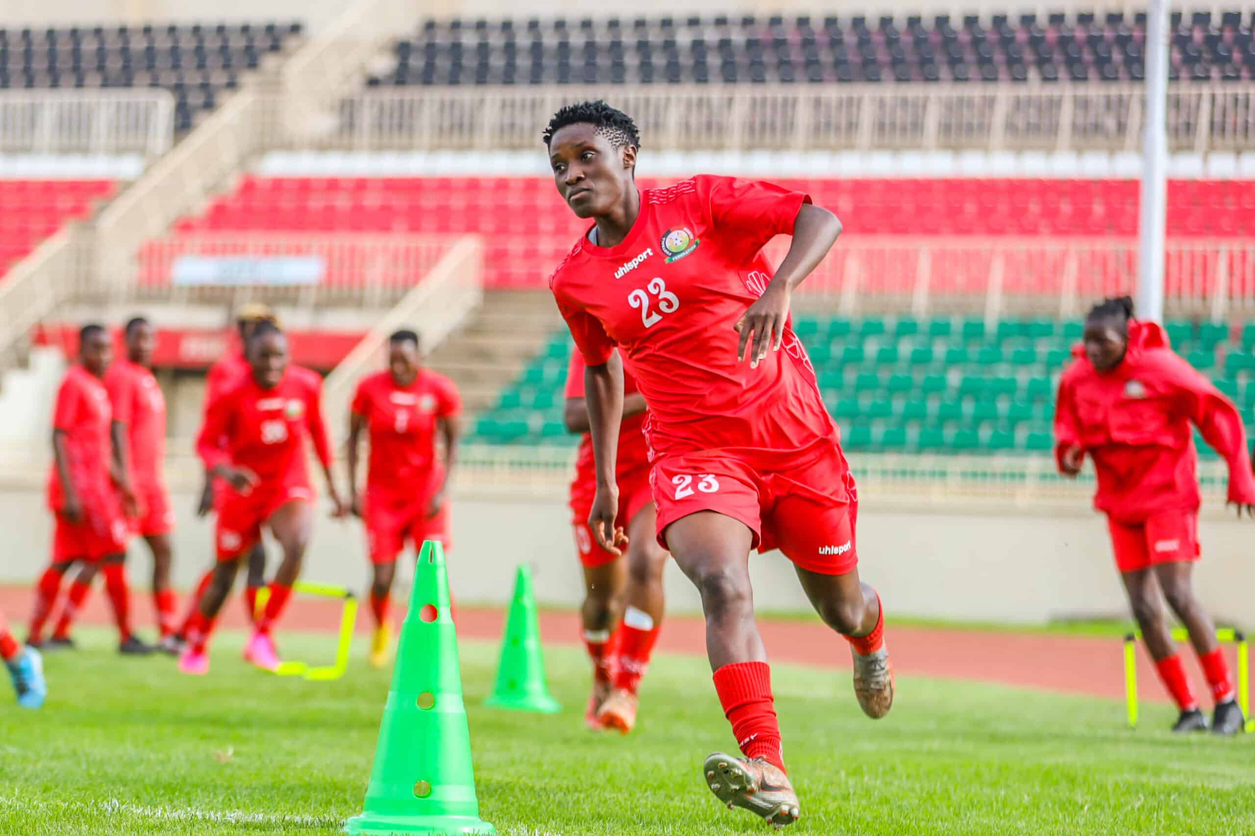 Harambee Starlets player Vivian Nasaka during a training session