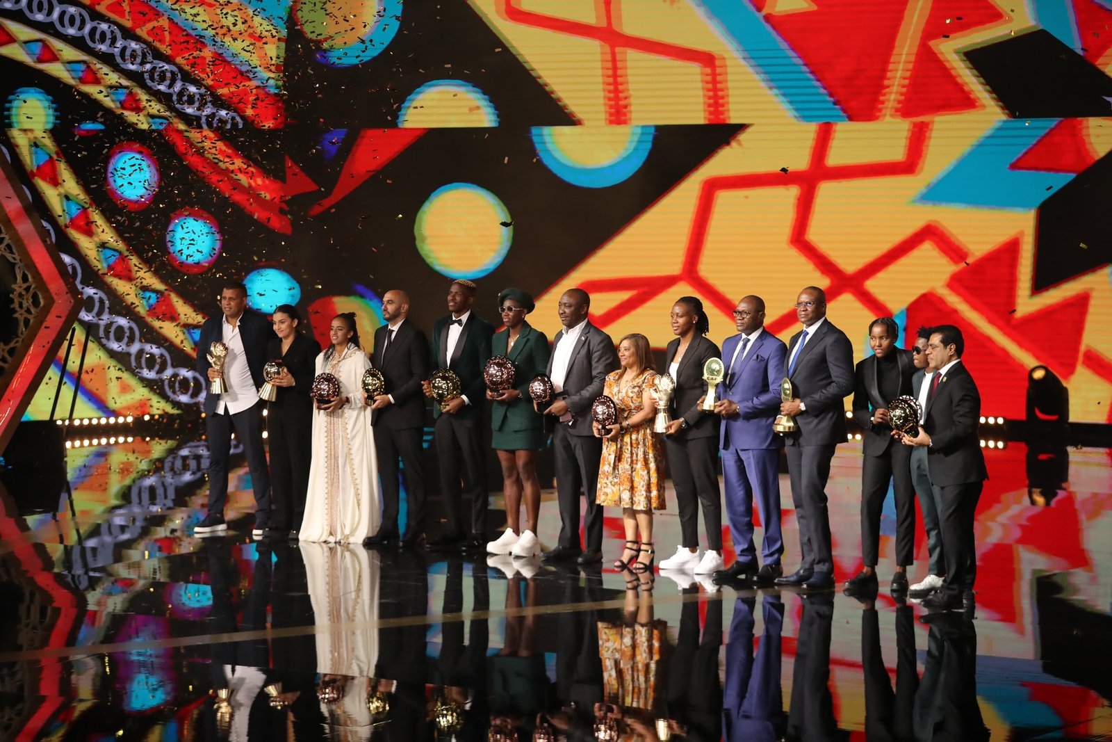 Winners from all categories line up after clinching their awards. PHOTO/CAF