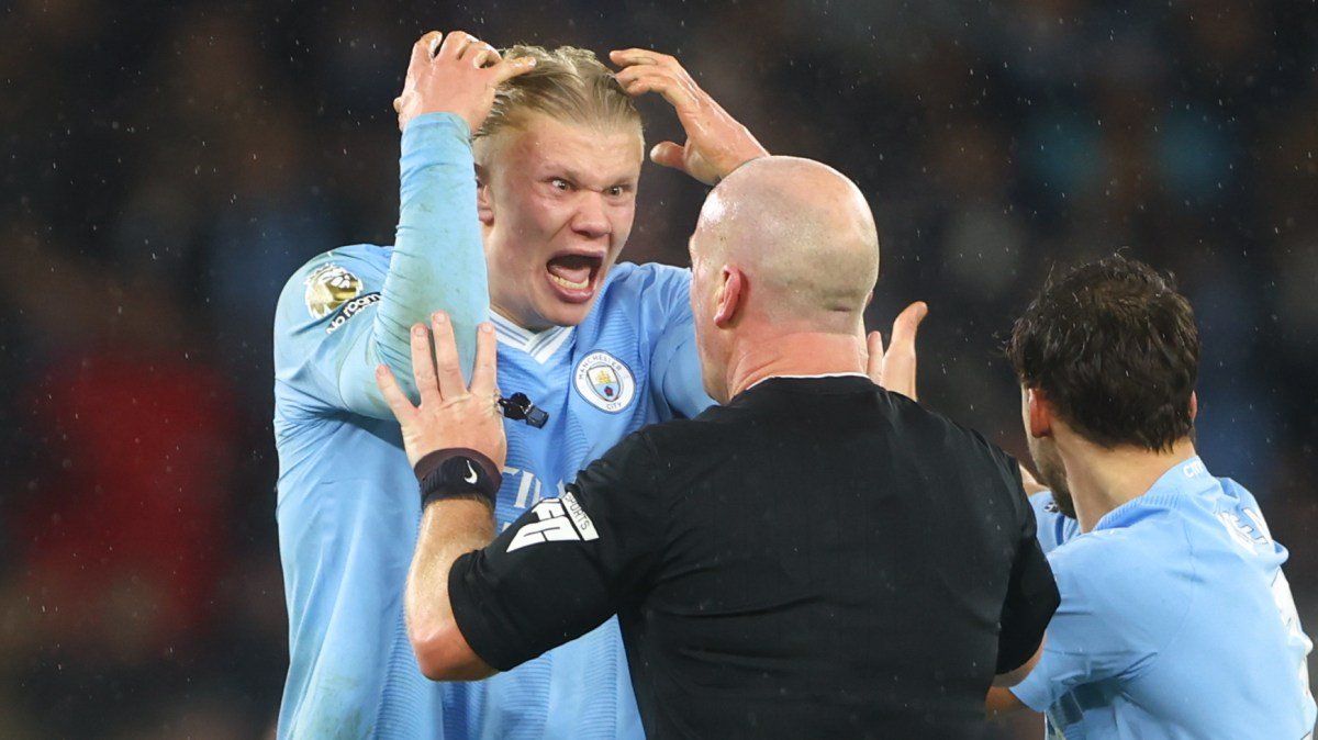 Erling Haaland angry after referee stopped their attack Photo The Times