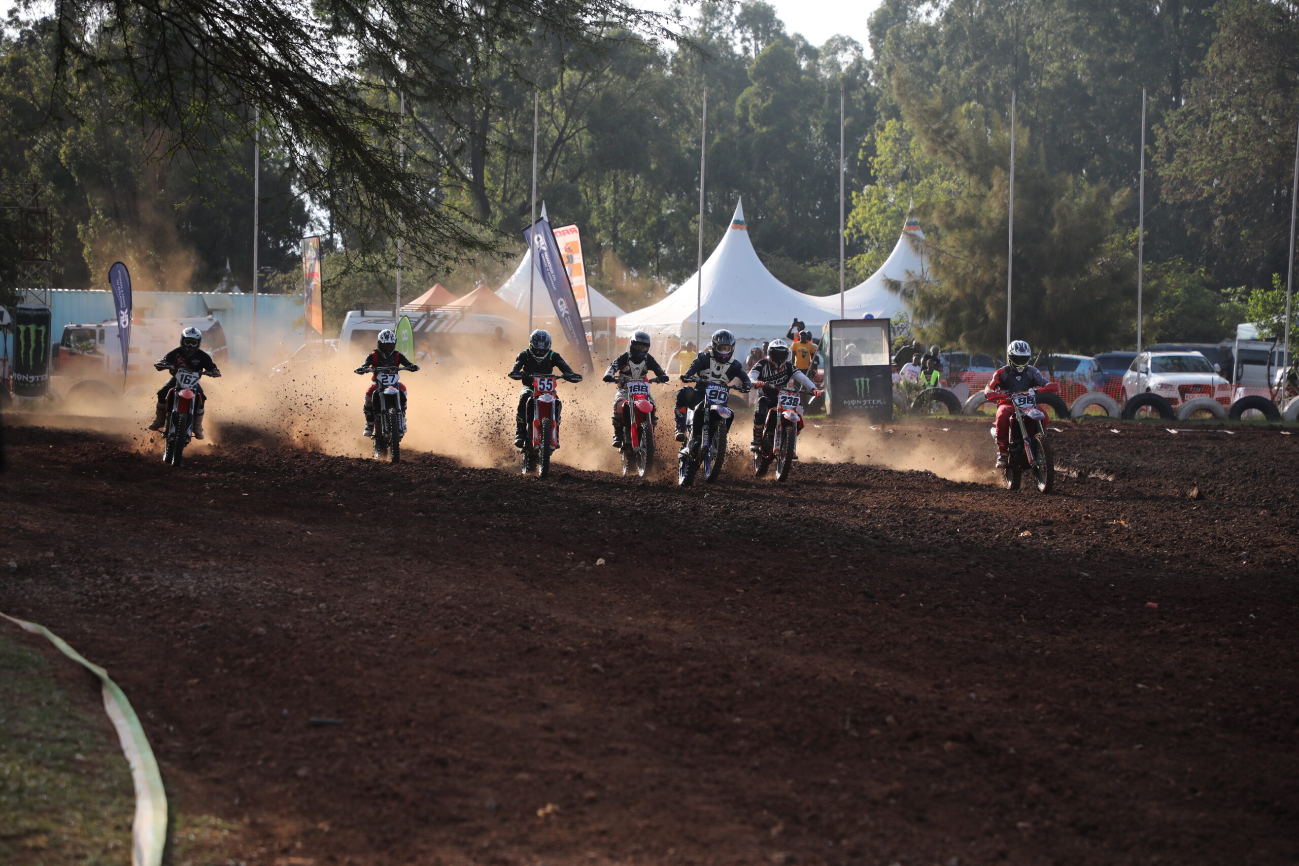 MX1 category riders in action during th FIM Africa CAC Regional Motocross chalenge at the Jamhuri Race Track