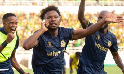 Yanga's Mudathir Yahya celebrates his goial against Medeama. PHOTO/Yanga