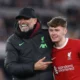 Jurgen Klopp with Conor Bradley who impressed against Photo