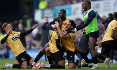 Maidstone players celebrate their heroic win Photo Sky Sports