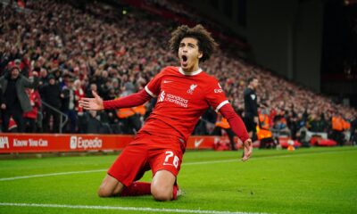 Lewis Koumas celebrates scoring against Southampton Photo beIN Sports