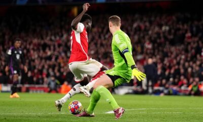 Bukayo Saka late penalty controversy against Bayern Munich.