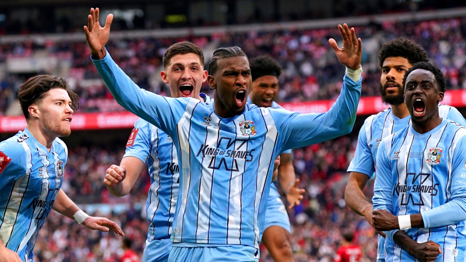Coventry City celebrating the equalizer