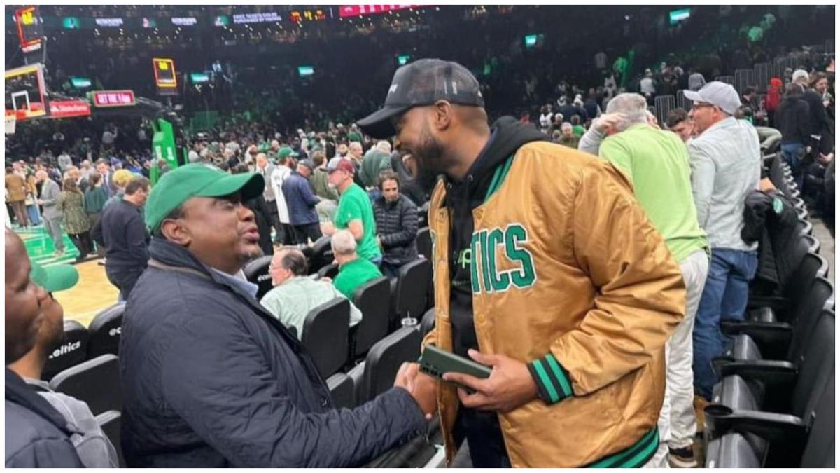 uhuru kenyatta attended boston celtics vs miami heat playoff