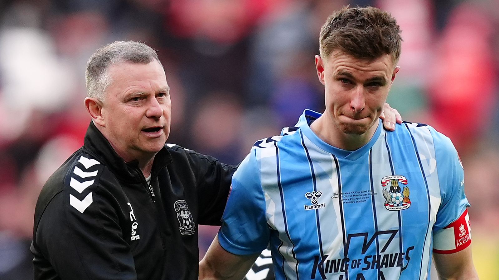 Coventry coach with captain Ben Sheaf.