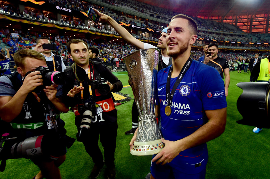 Eden Hazard brace saw Chelsea win the Europa League.