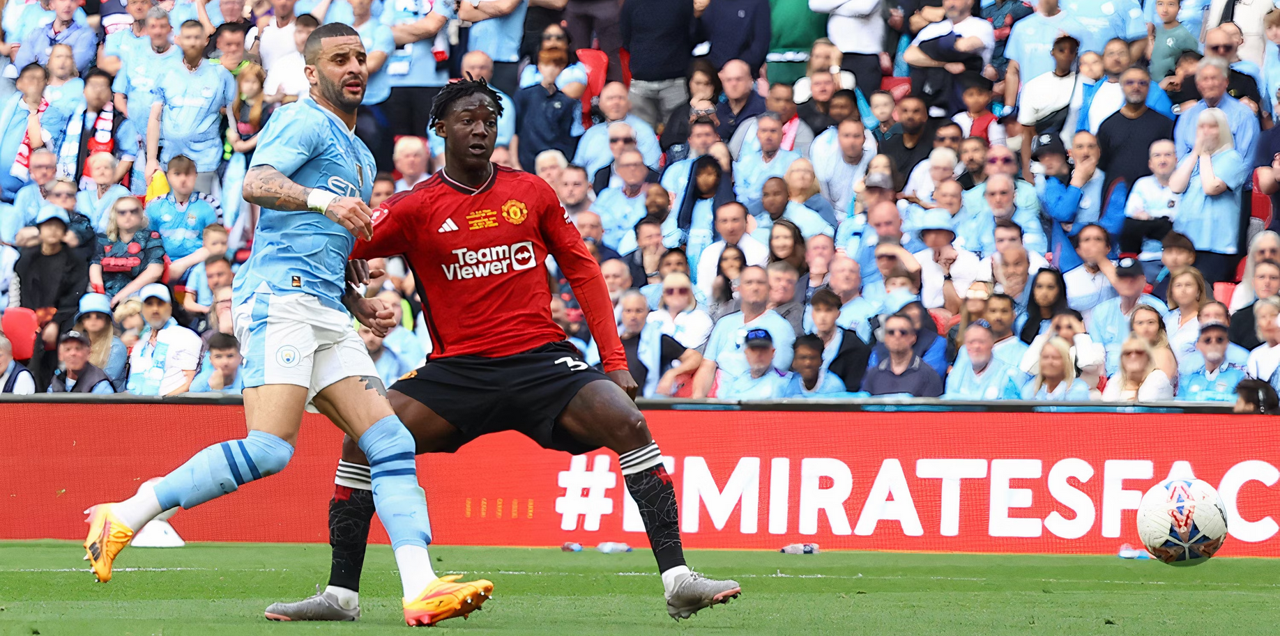 Kobbie Mainoo scored in the FA Cup final against Manchester City